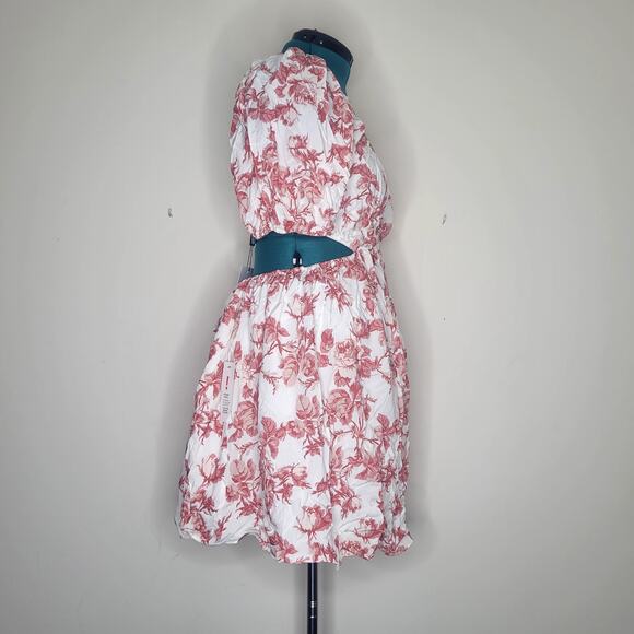 Bardot XXL US 12 AU 16 Eden Red Floral Deep V Neck Cottage Country Sundress NWT - Picture 6 of 12